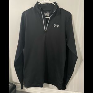 Woman’s black Under Armour cold gear partial zip-up, never worn, SM/P/P